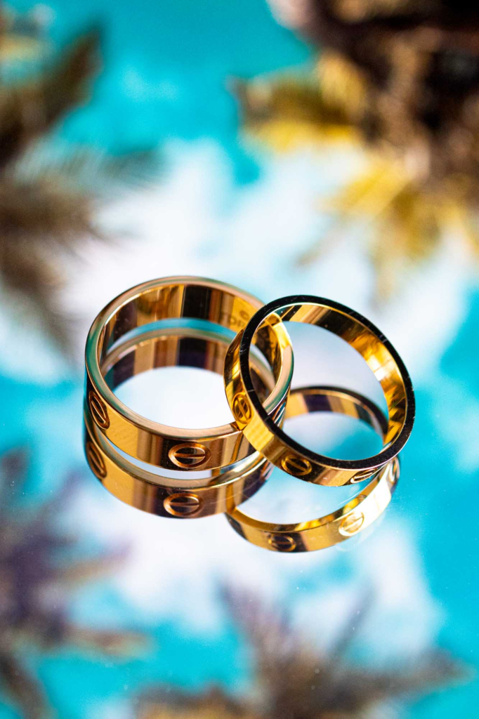 Engagement rings photographed in an artistic editorial style for a luxury marriage proposal in Dubai.