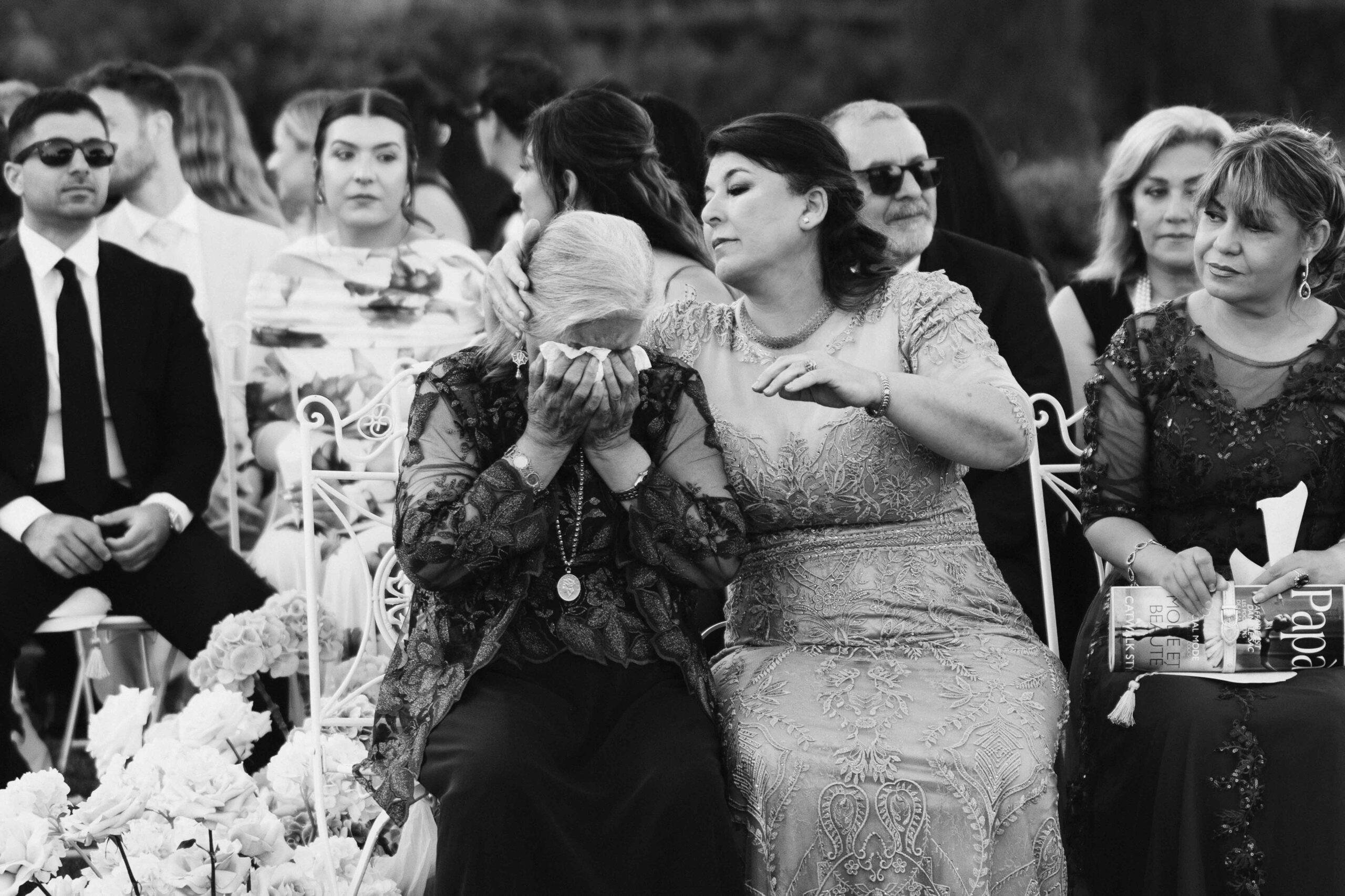 Emotional moment during a Dubai wedding as the mother reacts with tears