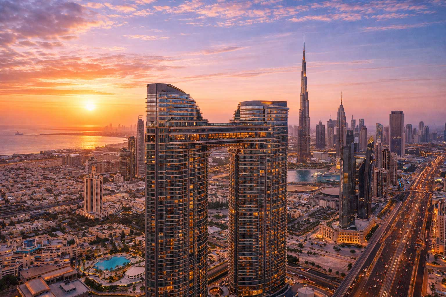 Address Sky View Downtown Dubai best wedding venue skyline sunset