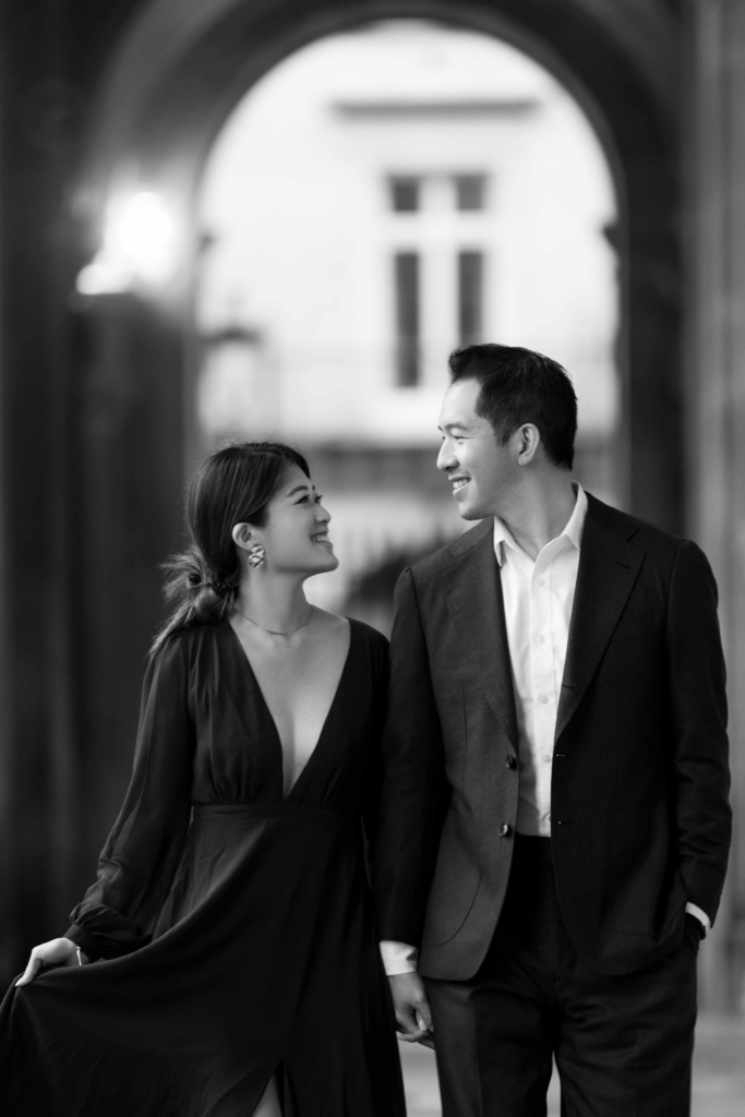 Black and white couple portrait photographed by a Dubai couple photographer