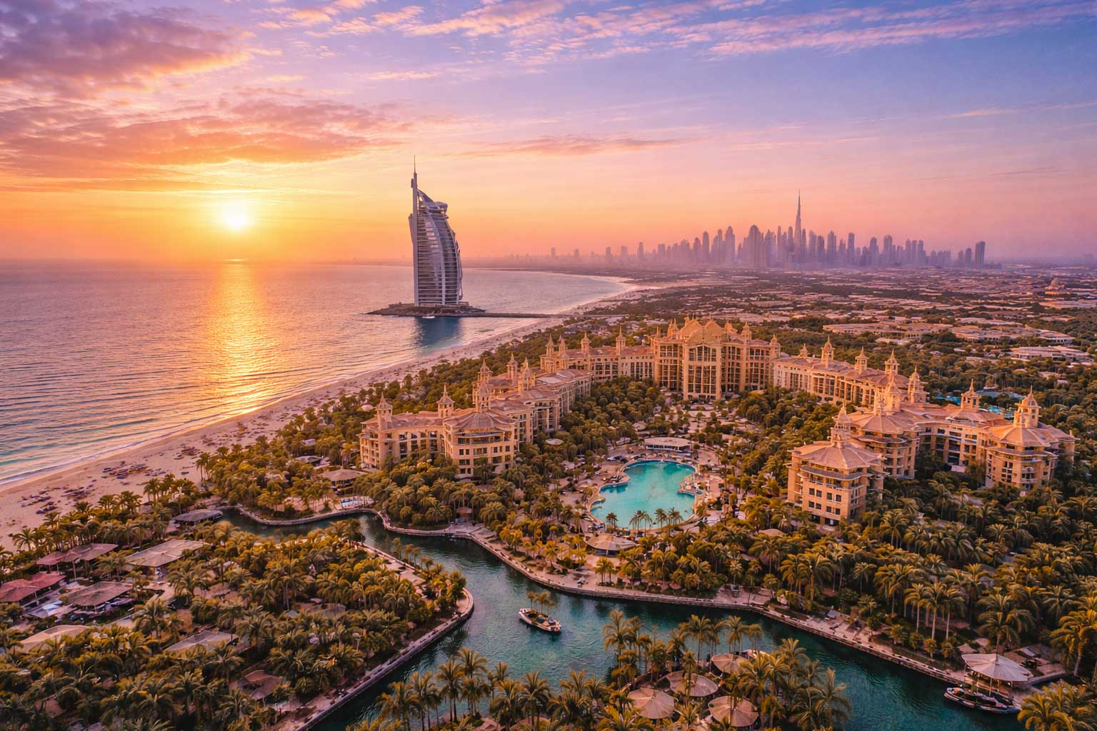 Jumeirah Al Qasr Madinat Jumeirah best wedding venue in Dubai at sunset