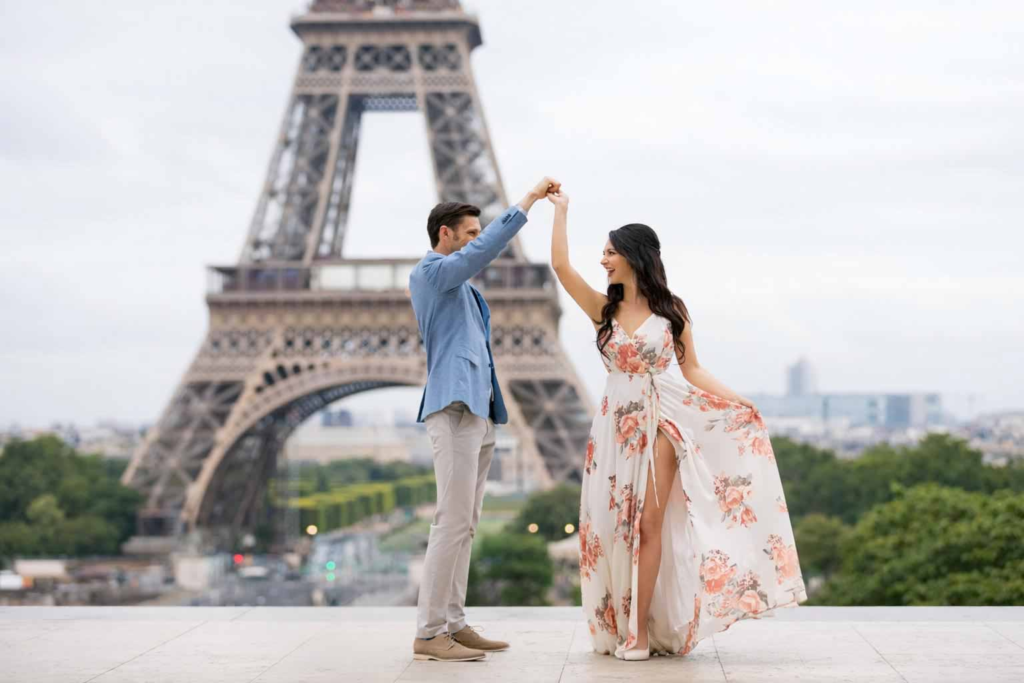 Editorial couple dancing photographed by a Dubai couple photographer