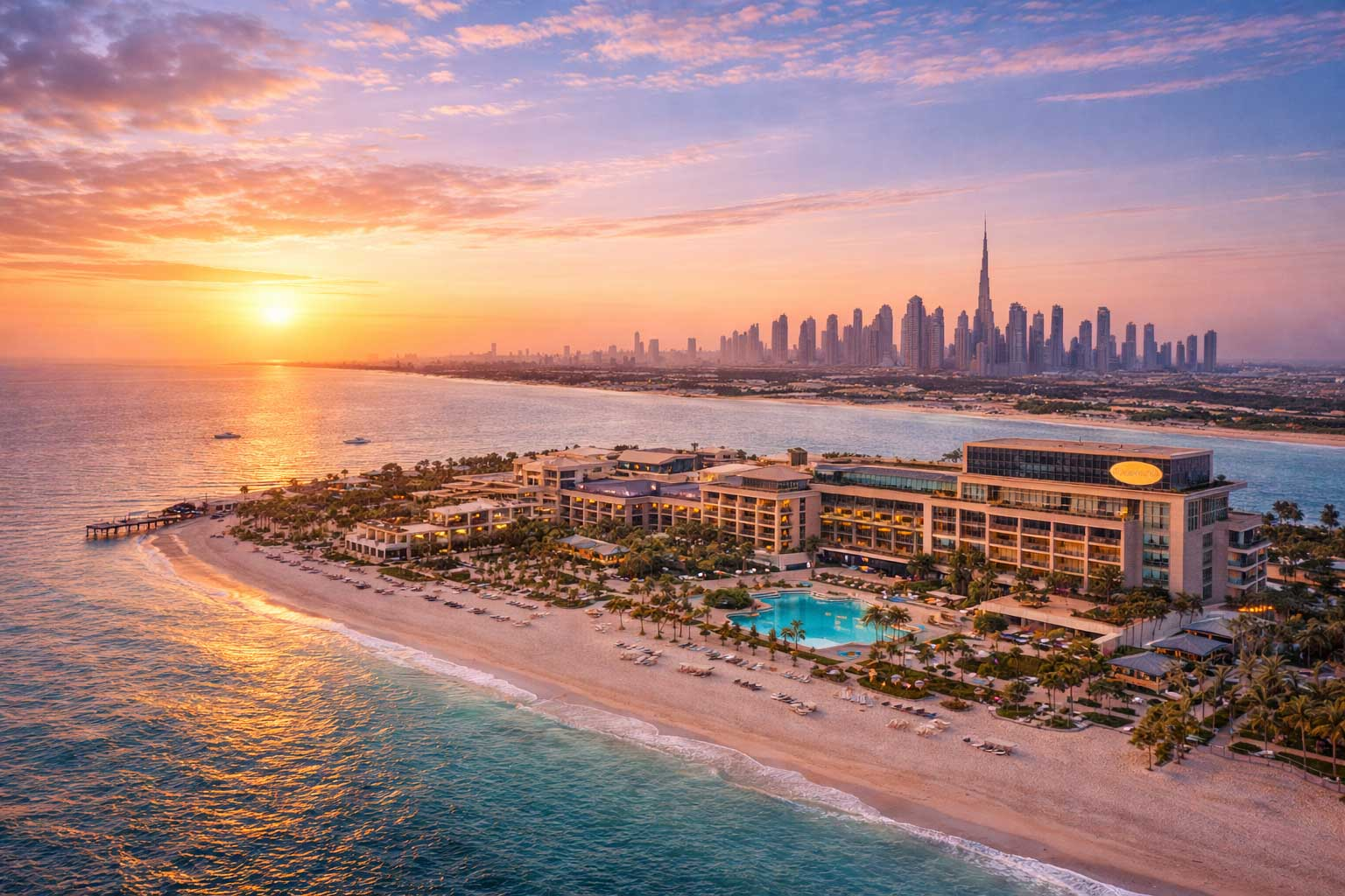Mandarin Oriental Jumeira Dubai best wedding venue beachfront at sunset