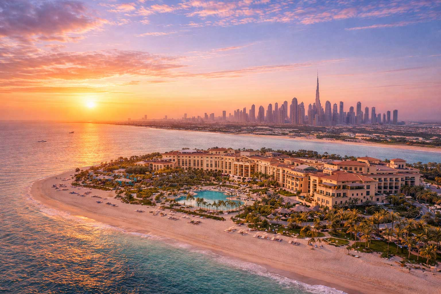 One and Only The Palm Dubai best wedding venue at sunset