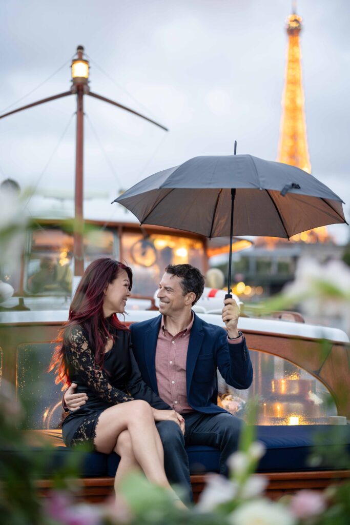 Luxury proposal photography capturing an emotional couple embrace